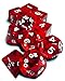 10-set Role Playing Dice Red with White