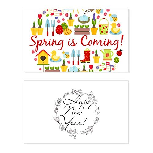 Tarjeta de felicitación de año nuevo con diseño de pato y huevo de Pascua