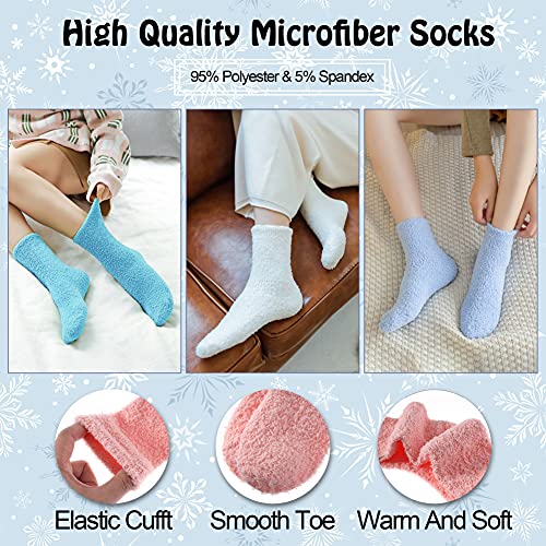 Image of LANLEO 5 /6 Pairs Womens Super Soft Fuzzy Plush Warm Winter Home Sleeping Slipper Socks