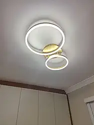 Plafon LED de Sobrepor Delta 40W 3000K Luz Amarela Quente Gold para Sala de Estar e Quarto