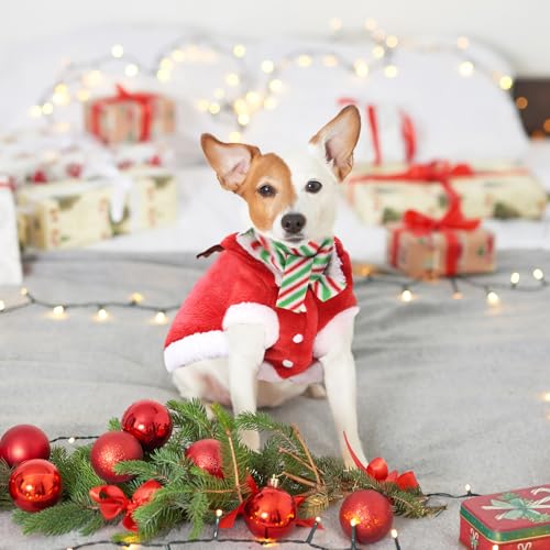 Dohia Fantasia de Natal para cachorro, Papai Noel, Rena, Roupa com botões, moletom com capuz, colete