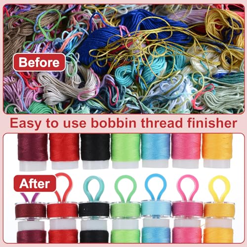 Image of 100 Pcs Bobbin Holder Clips for Bobbin Thread, Bobbins Thread Holder Sewing Supplies for Spools in Vibrant Colors, Bobbins Organizer for Seamstresses, Quilters and Craft Enthusiasts