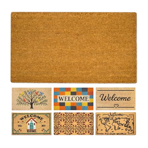 LUA VIKA Paillasson Exterieur Entree, Tapis Entree Interieur Absorbant et antidérapant, paillassons pour entrée, Tapis Coco, paillasson Coco Original...