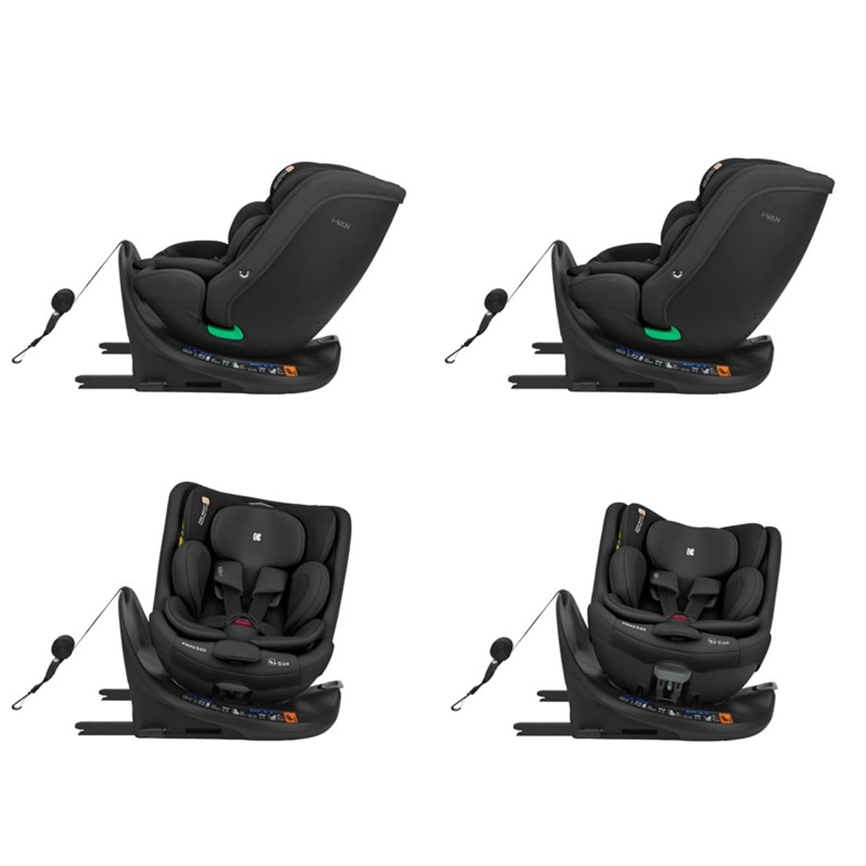 Kikka boo, seggiolino auto i-Van i-Size (40-150 cm) Isofix Gruppo 0+/1/2/3, colorazione:nero