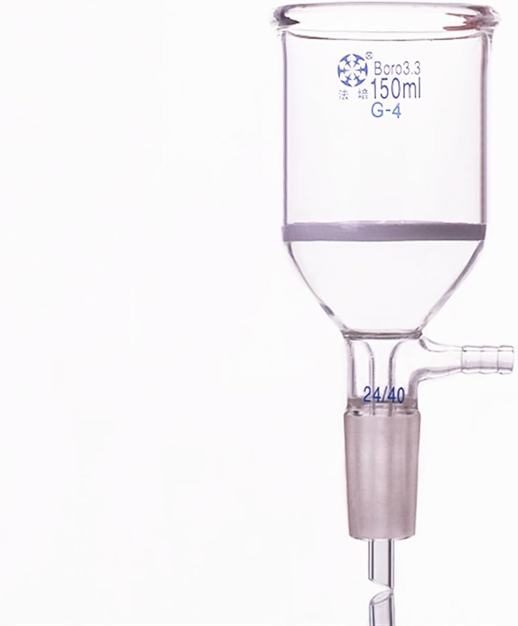 Lab Funnel Filtration Funnel,with Grinding Mouth Sand Board,Capacity 150ml,Joint 24/40,Sand Board Specifications G4,Bush Funnel,Sand Board