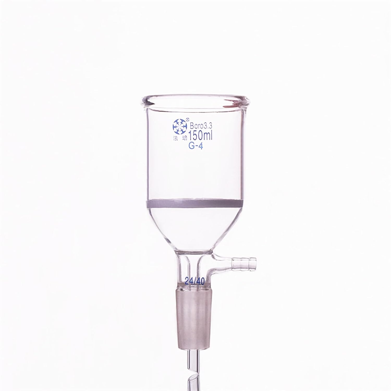 Filtration Funnel,with Grinding Mouth Sand Board,Capacity 150ml,Joint 24/40,Sand Specifications G4,Bush