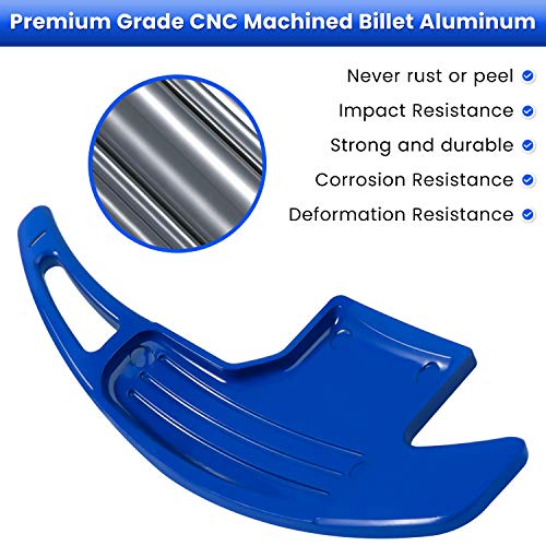 Image of E-cowlboy Steering Wheel Shift Paddle Extended Shifter Trim Cover for Ford Mustang 2015 2016 2017 2018 2019 2020 2021 2022 2023 Interior Decoration Accessories Aluminum Alloy (Blue 2PCS)