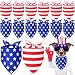 Weewooday 12 Pcs Patriotic Dog Bandanas 4th of July Red White Blue Stripes Star Bandanas for Dogs Triangle Kerchief Bib Scarf for Pets Cats 250th Anniversary Costume Photo Props Accessories Pet Shops