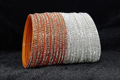 Image of NMII Glass with Plain and Glossy Finished Bangle Set For Women and Girls