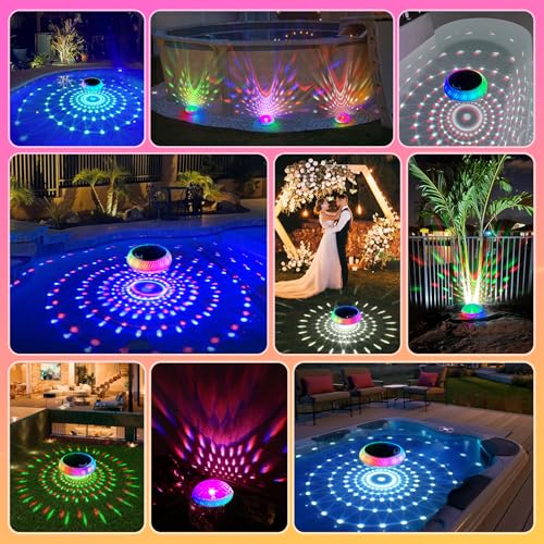 Goallim Floating Pool Lights Solar Powered, 7.6 Inch RGB Upper& Lower Color Changing Solar - image 2