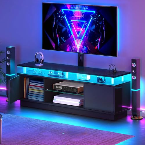 YITAHOME Modern TV Stand with Mount for 75/70/65 inch TV Black