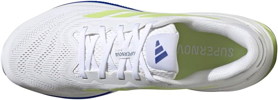 Adidas, Mens, Supernova Rise 2 Running Shoes, White/Zero Metallic/Pulse Lime, 11, D - Medium