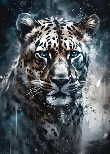 Toile léopard aquarelle 50x70cm pour raviver vos murs blancs tristes