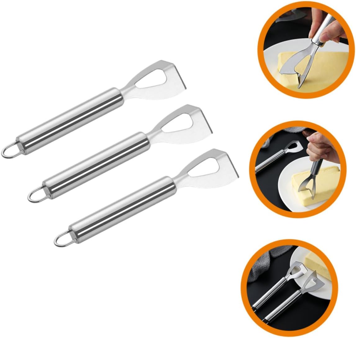 Stainless Steel Cheese Cutter Tool 3 Piece Butter and Cheese Slicer