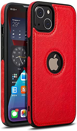 Image of Excelsior Back Cover Compatible with Apple iPhone 13 Mini | Premium PU Leather, Silicon | 360 Degree Protection (Red)