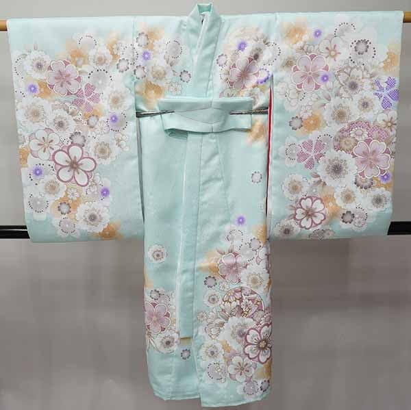 お宮参り 産着 女児 合繊 のしめ 金駒縫 綸子地 淡いピンク色 NO40799 お宮参り 産着 女児 合繊 のしめ 金駒縫 綸子地 淡いピンク色 NO40799