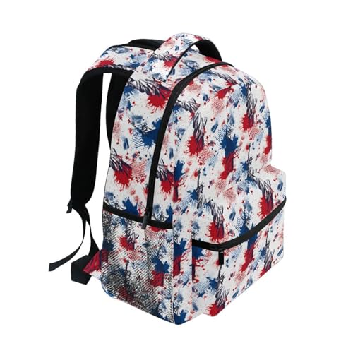 Statue Of Liberty Red Blue Watercolor Backpack for School Boys Girls Adults Kids Bookbag Laptop Bag 18L2