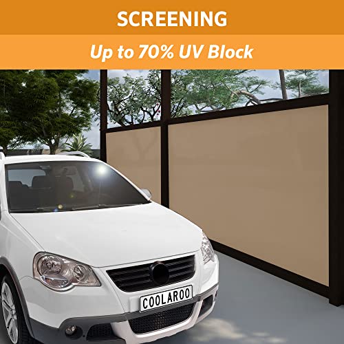 Coolaroo 302313 Outdoor or Exterior Roll (6' X 15'), Sandstone Shade Fabric 70% UV Coverage for Privacy OR SCREENING Small