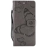 DENDICO Cover per Huawei Mate 10 Lite, Pelle Portafoglio Custodia per Huawei Mate 10 Lite Custodia a Libro con Funzione di appoggio e Porta Carte di Credito - Grigio