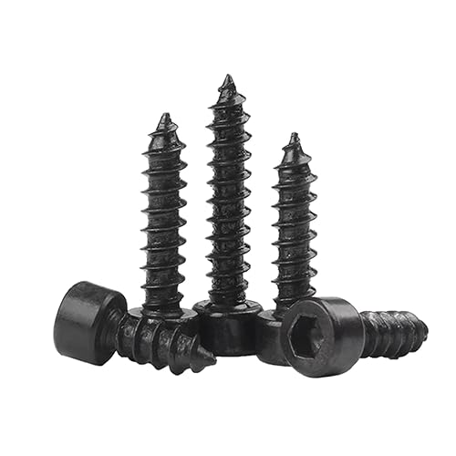 Miniatura 5 de Tornillos de perforación autoperforantes de nivel 8.8 M5 x 1.181 in 30 piezas de acero al carbono cabeza cilíndrica altavoz trompeta tapón madera