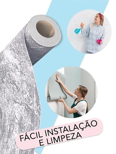 Papel De Parede Autocolante Adesivo Cimento Queimado Lavável 3M X45CM (3 Rolos 3MX45CM)