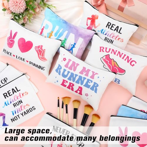 Kacctyen 12 Pcs Running Makeup Bag Gifts for Women Cross Country Marathon Track and Field Cosmetic Zipper Pouch Bag for Runners Female Funny Toiletry Gifts for Lover Half Marathon Souvenir3
