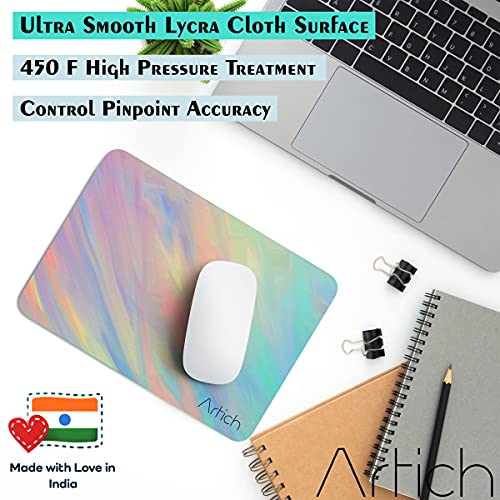 Image of Artich Designer Gaming Mouse Pad for Office Laptop /Computer with Super Soft Non-Slip Rubber Base and Lycra Cloth Surface for Silky Touch Rectangle (Painted Marble)