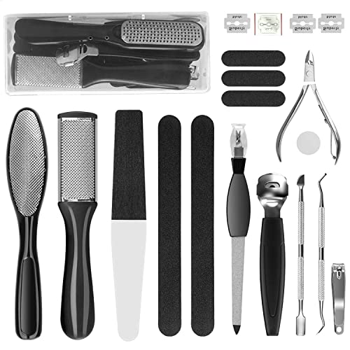 Rosmax Pedicure kit Professional, 24 in 1 Pedicure Set Stainless Steel Pedicure Tools Set, Peel Callus Dead Foot Care Kit Skin Remover Feet Care Pedicure Supplies for Women Men at Home