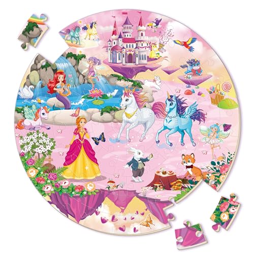 SYNARRY Puzzle Unicornio Princesas Niños 3 4 5 6 7 8 Años, Puzzle Infantil 70 Piezas Grandes, Juguete Juego Educativo 3~8 Años Niña Niño SYNARRY Puzzle Unicornio Princesas Niños 3 4 5 6 7 8 Años, Puzzle Infantil 70 Piezas Grandes, Juguete Juego Educativo 3~8 Años Niña Niño