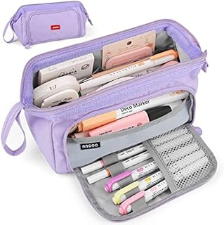 Sibontier Pencil Case Large Capacity Pencil Case for Girls Boys Pencil Bag for Teenager Women Makeup Bag Pencil Pouch Office College Student Stationery Organizer,Purple