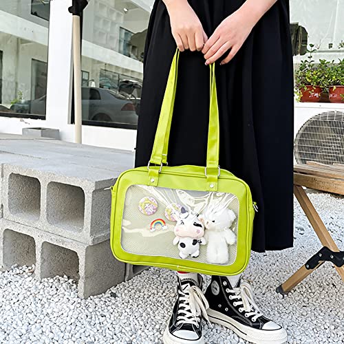 Japanes Cosplay ITA Bag with Insert Pin Display, Sweet Lolita Anime Purse,JK Clear Messenger Crossbody Bag for Women3