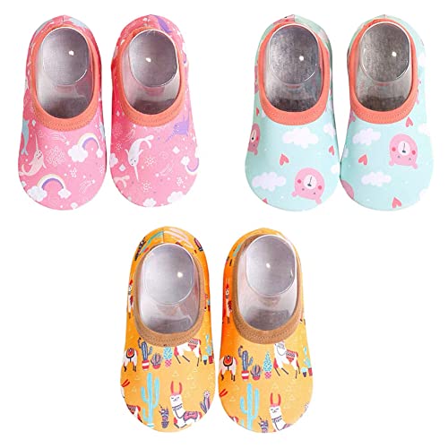 FedMois Pack de 3 Zapatillas con Suela Antideslizante de estar por casa para Bebés, oso, delfín y alpaca, 20/21