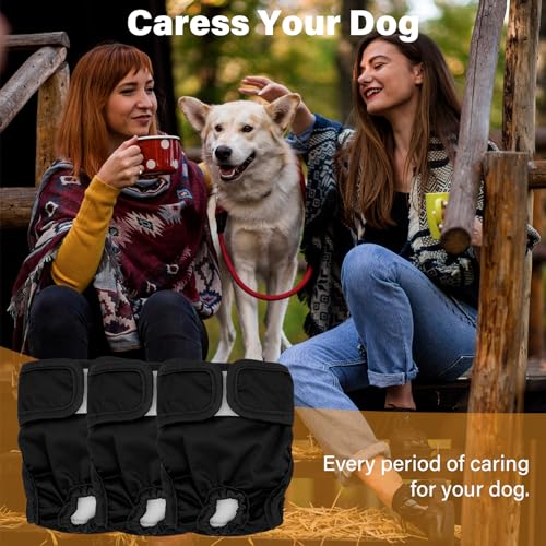 Image of 3Pcs Reusable Female Dog Diapers Physiological Pants, Pet Hygiene Panties Adjustable Shoulder Strap Size for Pets Menstrual Period Multiple Colors XS