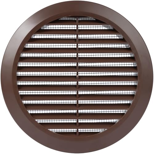 ECOPRO VENT Brown 6" Inch Round Ventilation Grille with Screen mesh. (Duct 6Ø / Grille 7Ø) Ventilation Applications. Indoor and Outdoor Vent Cover - Air Vent Cover for Air Intake, Exhaust