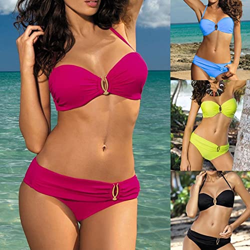 Conjunto de 2 piezas de traje de baño con aros biquini reductor playa 2