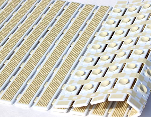 Image of Eurotex Premium Comfy Shower Mat with Suction Cups and Drain Holes, Non Slip, Anti Skid Plastic Bath Mat of PVC Rubber, 27x16 Inch, Best Foot mats for Walk-in Showers Mat (Beige)