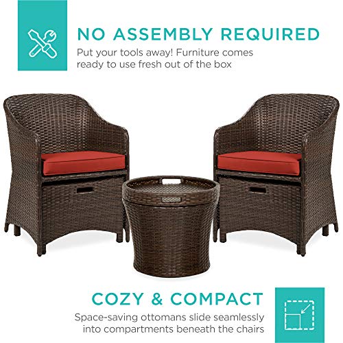 Best Choice Products SKY5696 5-Piece Outdoor Patio Furniture Set, No Assembly Required Wicker Conversation Bistro & Storage Table thumb #1