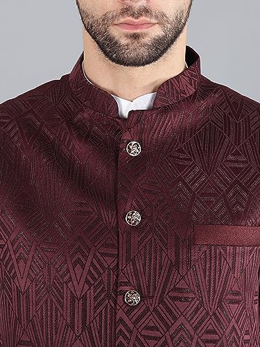 Image of Uri and MacKenzie Men's Silk Blend Kurta Pajama with Designer Ethnic Nehru Jacket /Modi Jacket
