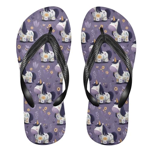 Flip Flop Sandals Cute Horses Print for Women Men Beach Outdoor XS