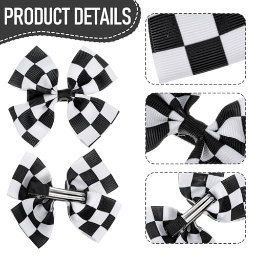 Pinzas para cabello con moño a cuadros 2 pzas miniatura 3