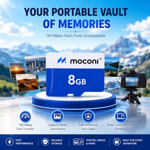 Image of Memory Card 8GB Class 10, Up to 25 Mbps Reading & 40 Mbps Writing Speed with High Performance of Data Transfer (8 GB)