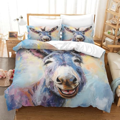 Housse de couette dauphins 3D résistante et super douce pour lit double