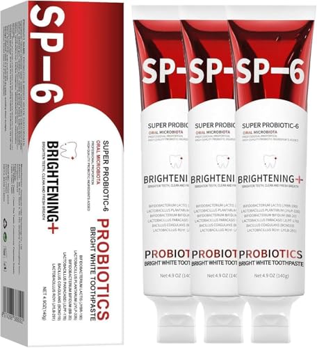 3 Pezzi Dentifricio Probiotico Sp6 Sbiancante, Sp6 Dentifricio Ultra Sbiancante Con 6 Probiotic, Rimozione Delle Macchie, Alito Fresco, Sbiancamento Dei Denti Per Denti Sensibili