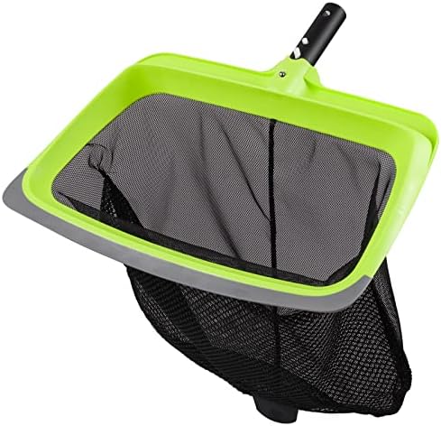 Sepetrel Swimming Pool Leaf Skimmer Net,Rubber Lip & Reinforced Frame Double-Layer Deep Rake(NO Pole)