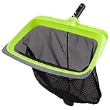 Sepetrel Swimming Pool Leaf Skimmer Net,Rubber Lip & Reinforced Frame Double-Layer Deep Rake(NO Pole