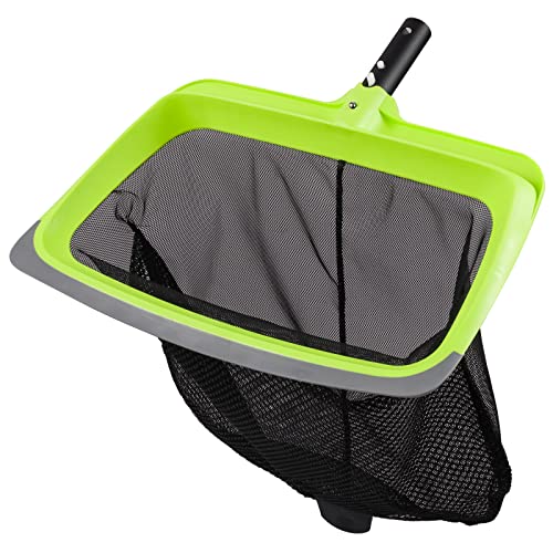 Sepetrel Swimming Pool Leaf Skimmer Net,Rubber Lip & Reinforced Frame Double-Layer Deep Rake(No Pole) #TOP17