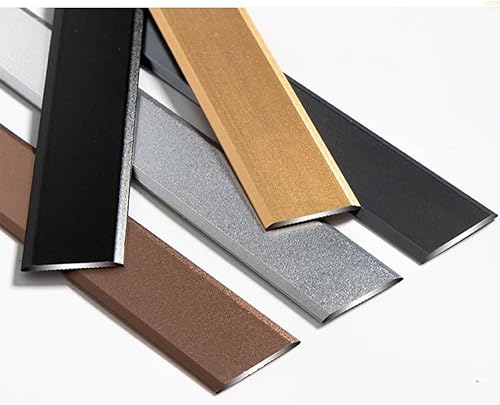 Miniatura 6 de TOCTUS Tira divisora plana para transiciones de pisos, perfil de transición de borde de piso, tira de umbral de unión de piso para puerta (color