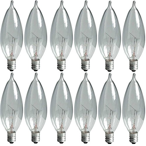 GE Lighting Crystal Clear 76239 60-Watt, 650-Lumen Bent Tip Light Bulb with Candelabra