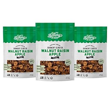 AMAZON - Bakery on Main Gluten-Free Granola + Ancient Grains, Vegan & Non GMO, Walnut Raisin Apple, 11 Oz, Pack of 3