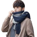 [Mviinfly] マフラー メンズ ストール 大判 ストライプ メンズ マフラー 秋冬 男性用 洗える 厚手 無地 防寒 暖かい ブロックチェック 男女兼用 ビジネス クリスマスプレゼント
